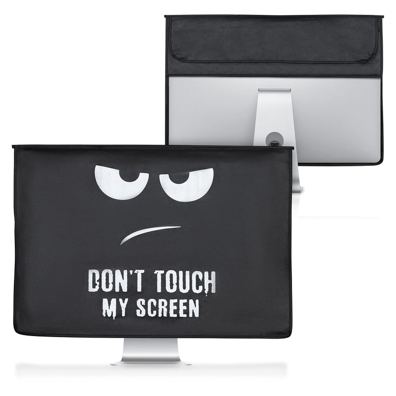 [Australia - AusPower] - kwmobile Cover Compatible with 24-26" Monitor - with Extra Storage - Don't Touch My Screen White/Black Don't Touch My Screen white / black 