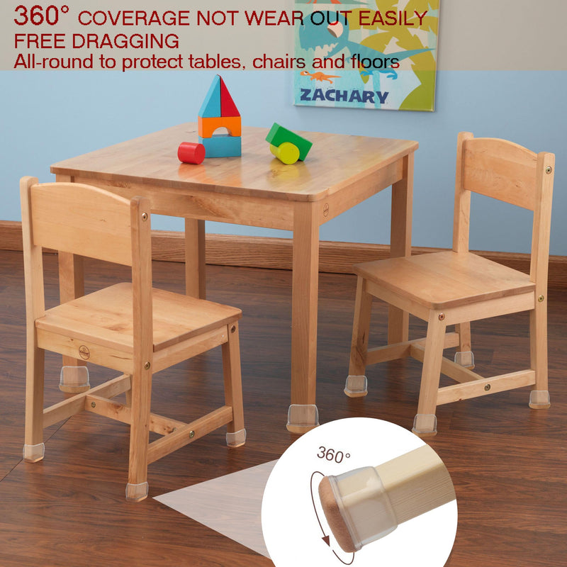 [Australia - AusPower] - 8 Pcs Silicone Chair Leg Floor Protectors for Hardwood Floors - Clear Chair Leg Covers Caps Square Felt Pads for Chair Legs Furniture Feet Floor Protectors, Anti-Scratches and Noise(Fit: 1"-1.4") Medium 