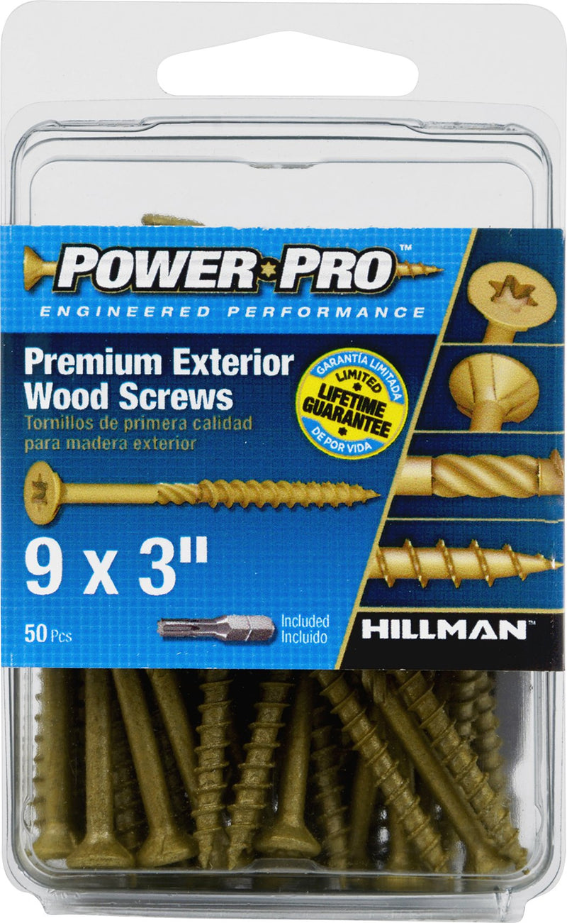 [Australia - AusPower] - Hillman 42482 Power Pro Premium Exterior Wood Screw, 9 X 3-Inch, 50 Pack 