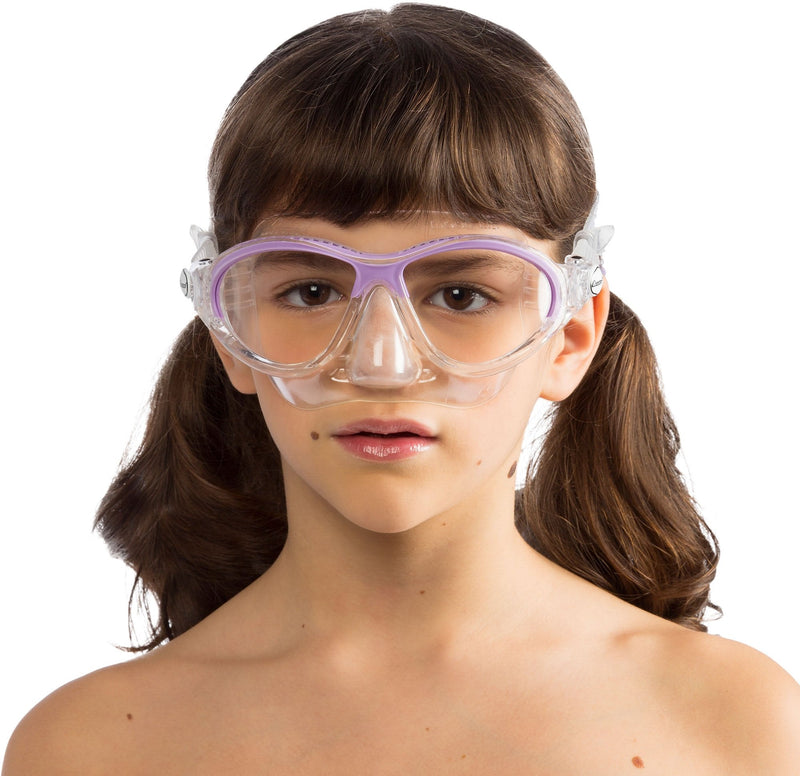 [Australia - AusPower] - Cressi Kids Comfortable Silicone Mask with Adjustable Strap, for Snorkeling and Pool - for Children 5 to 10 years old - Moon: made in Italy Azure/Lime 