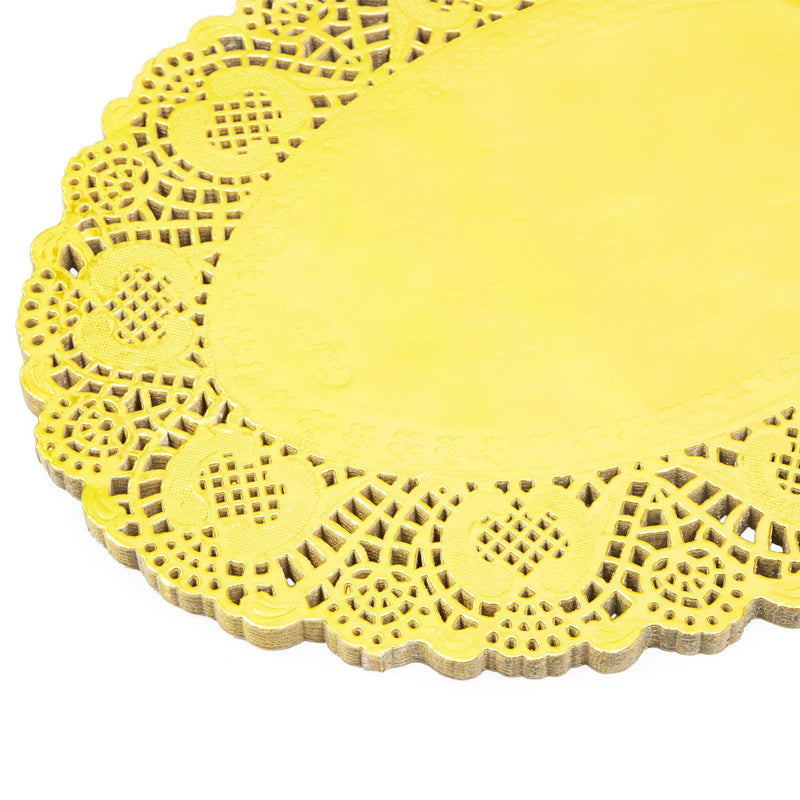 [Australia - AusPower] - Oval Lace Paper Doilies for Birthdays, Cinco de Mayo (Gold, 100 Pack) 