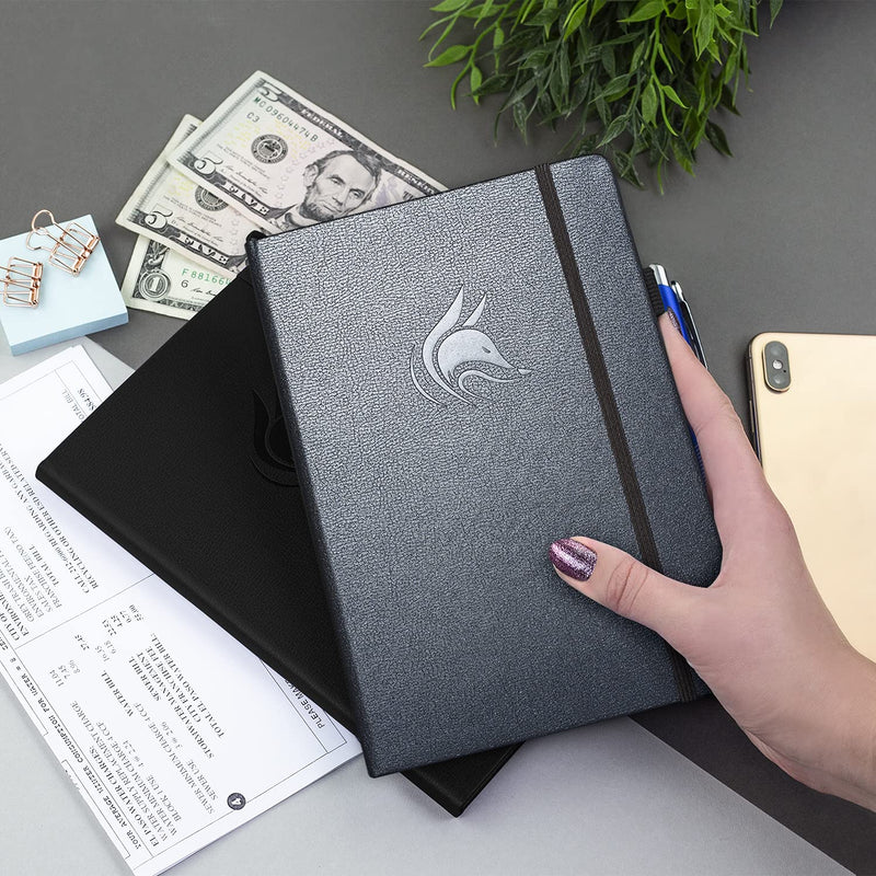 [Australia - AusPower] - Clever Fox Check Register – Deluxe Checkbook Log with Check & Transaction Registers, Bank Account Register Booklets for Personal and Work Use, A5 Hardcover - Mystic Grey A5 (5.8'' x 8.3'') 