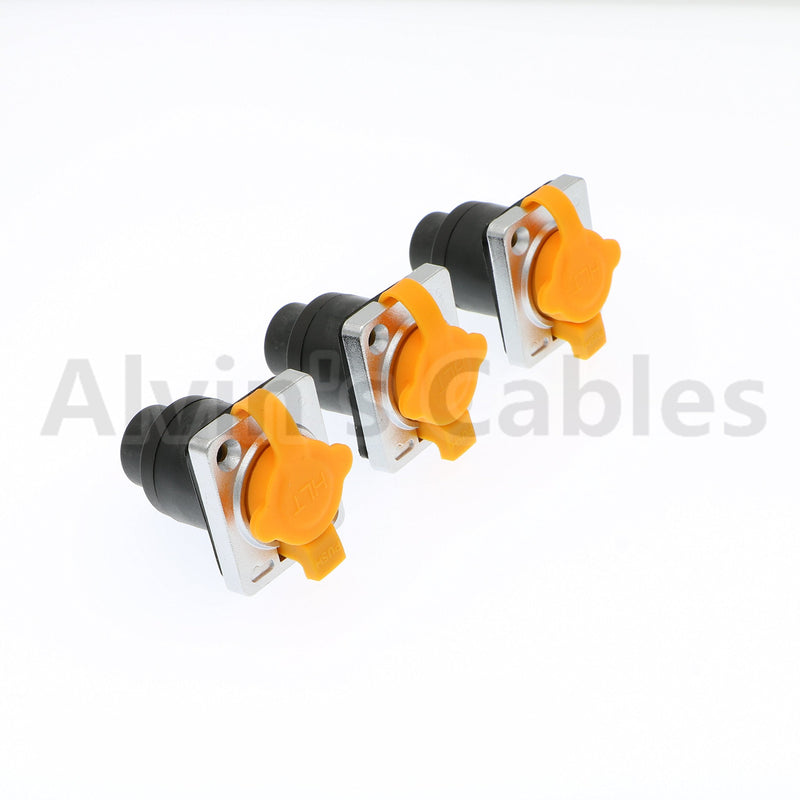 [Australia - AusPower] - Alvin's Cables RJ45 Waterproof Connector Sockets IP65 Ethernet Panel Mount RJ45 Connector 3 Pcs Yellow&black 