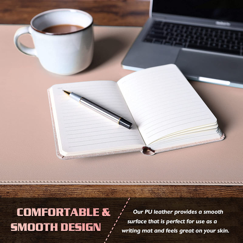 [Australia - AusPower] - Knodel Desk Mat, Dual-Sided Office Desk Pad, Mouse Pad, Waterproof Desk Mat for Desktop, Desk Pads & Blotters, PU Leather Desk Pad Protector (31.5" x 15.7", Pink) Pink/Silver 31.5" x 15.7" 