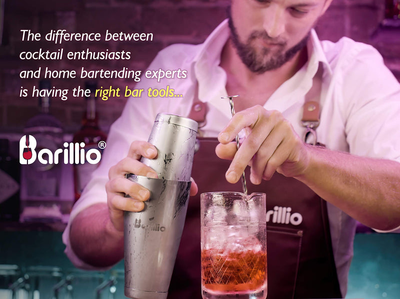 [Australia - AusPower] - Barillio 20 Oz Crystal Cocktail Mixing Glass Set | Seamless Mixing Pitcher for Stirred Cocktail with Weighted Bottom | Old Fashioned Kit for Bartenders 