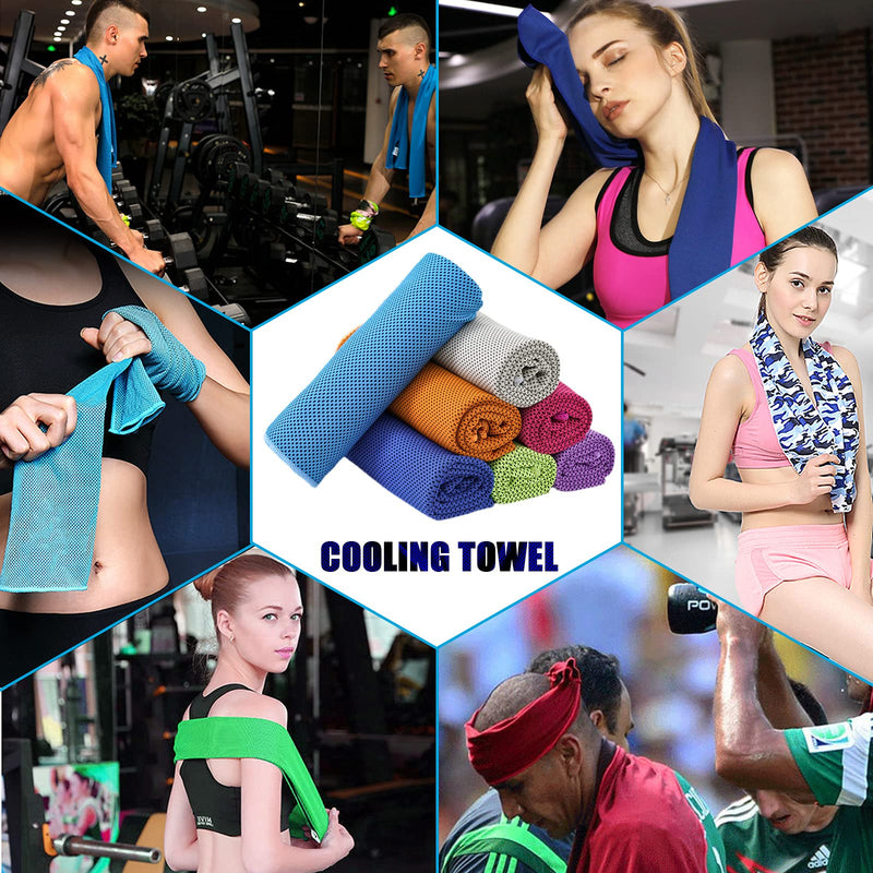 [Australia - AusPower] - SYOURSELF Cooling Towel, Cooling Towels for Neck,4 Pack 40" x 12"Ice Towel for Instant Cooling Relief, Soft Breathable Chilly Towel, Perfect Yoga, Golf, Sports, Athletes, Camping Towel(Blue) 4 Pack-blue 40"x12" 