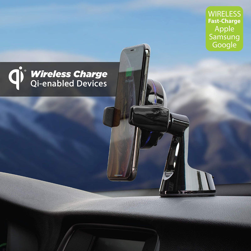 [Australia - AusPower] - Scosche MGQWD-XTET MagicGrip Suction Cup Wireless Charging Phone Mount for Car, Black 