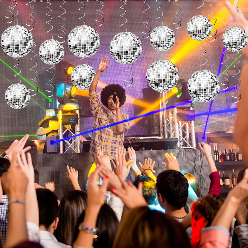 [Australia - AusPower] - 54 Pieces Disco Party Decorations Disco Ball Hanging Swirls 70s Party Hanging Swirls Ceiling Decor for Disco Fever Party 70s Hippie Birthday Party Favors Supplies 