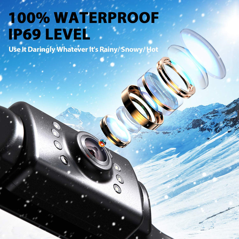 [Australia - AusPower] - eRapta Backup Camera ERT01 with 4.3 inch Monitor License Plate Back Up Camera for Car Pickup Truck SUV Rear View Camera Backing Reverse Camera Crystal Clear Image IP69 Waterproof Nice Night Vision 4.3-inch 
