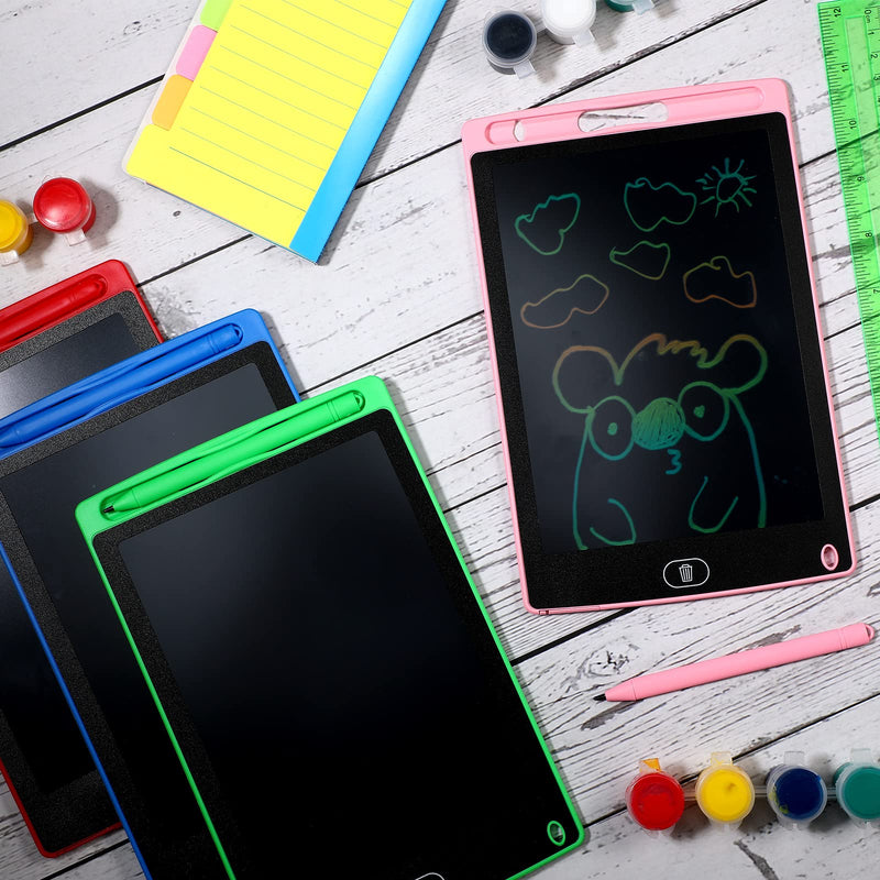 [Australia - AusPower] - 4 Piece LCD Writing Tablet Doodle Board Electronic Toy 8.5 Inch Colorful LCD Writing Board Electronic Tablet Writing LCD Erasable Drawing Pad Reusable Writing Pad (Blue, Red, Green, Pink) Blue, Red, Green, Pink 