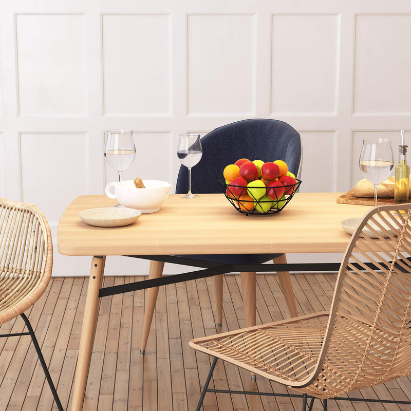 [Australia - AusPower] - Fruit Basket with Banana Hanger (Black, 1-Tier), Fruit Bowl with Banana Holder, Fruit Bowl for Kitchen Counter used as Bread Basket, Vegetable Basket, Fruit Stand or Egg Holder with Banana Tree Black 