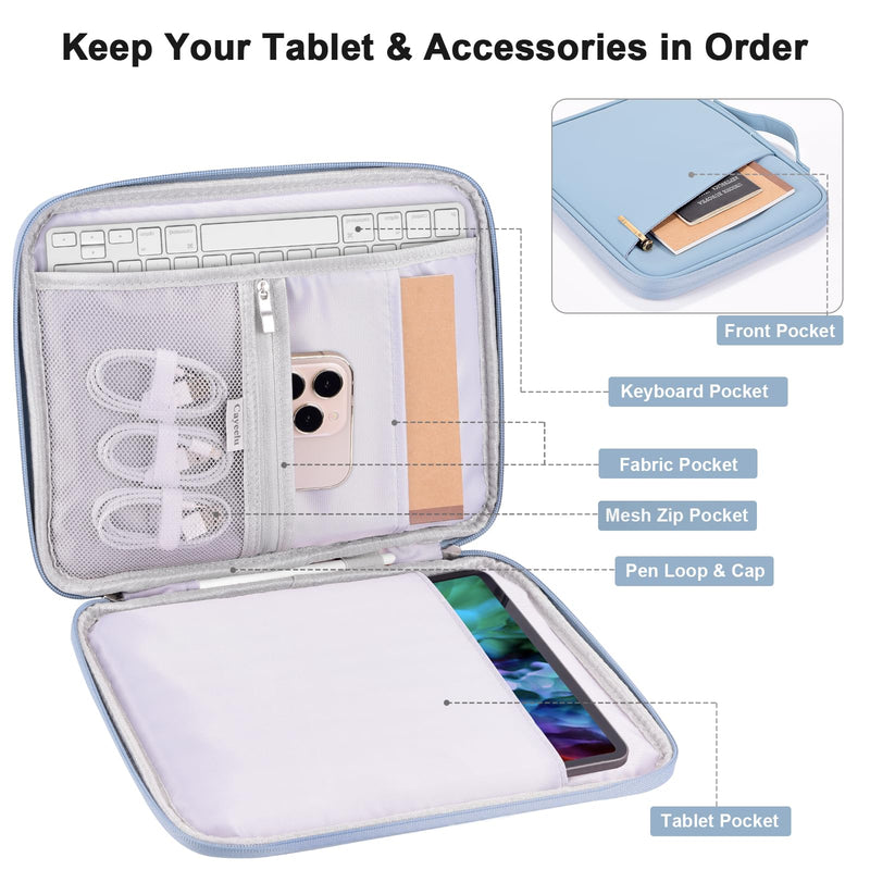 [Australia - AusPower] - iPad Pro 12.9 Sleeve Case, Padded Protective Accessories Bag for Pad Pro 12.9 M2/M1/2018-2020, Surface Pro 9/8/X/7/6, 12.4” Galaxy Tab S8/S7+ (PU-Misty Blue12.9) PU-Misty Blue12.9 