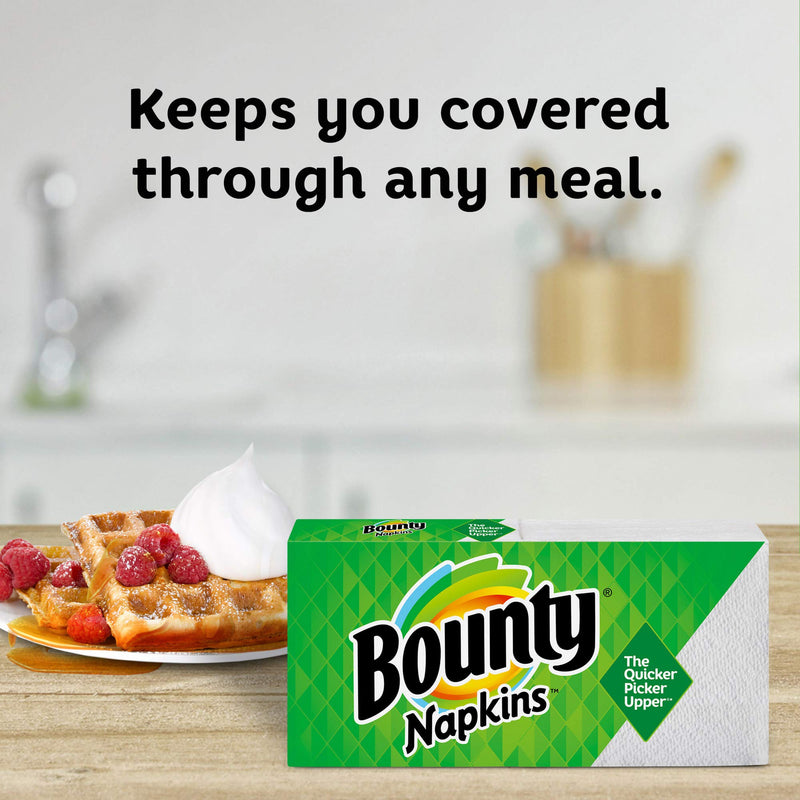 [Australia - AusPower] - Bounty Quilted Napkins, 1-Ply, 12.1In X 12In, 100/PK, White 