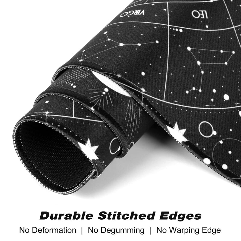 [Australia - AusPower] - Atufsuat Extended Gaming Mouse Pad, XXL Large Desk Pad 30 x 14 Inch, Big Computer Keyboard Mousepad, Waterproof Mouse Mat with Stitched Edges and Non-Slip Base for Women Office Gaming, Sun Moon 
