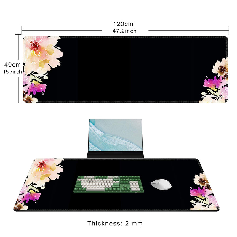 [Australia - AusPower] - Cacoy Huge Mouse Pads [47.2''x15.7'' / 120x40cm] Oversized Gaming Mouse Mat - 3XL Extended Mousepad Full Desk Computer Mat for Gamers Office Home Black/Pink 
