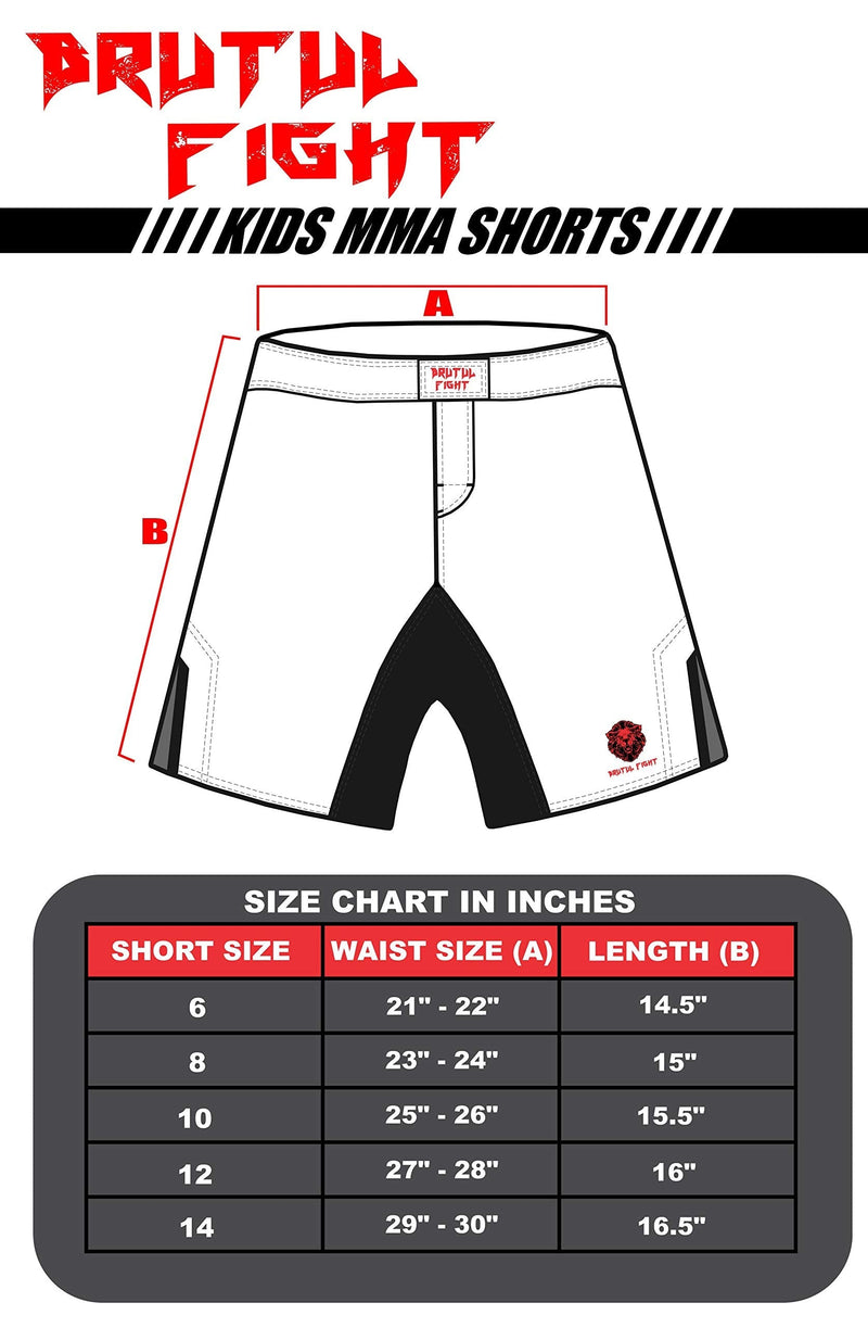 [Australia - AusPower] - BRUTUL FIGHT Kids MMA Mixed Martial Art Shorts BJJ Training Muay Thai 12 