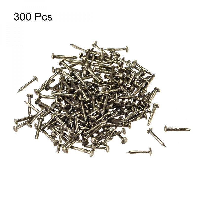 [Australia - AusPower] - uxcell Small Tiny Hardware Nails Carbon Steel 1X10mm(DXL) for DIY Decorative Wooden Boxes Accessories Bronze Tone 300pcs 