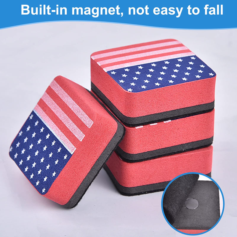[Australia - AusPower] - Dry Erase Erasers, 48 Pack Magnetic Whiteboard Eraser Chalkboard Cleansers Wiper for Classroom Office and Home (48usflag) 48usflag 