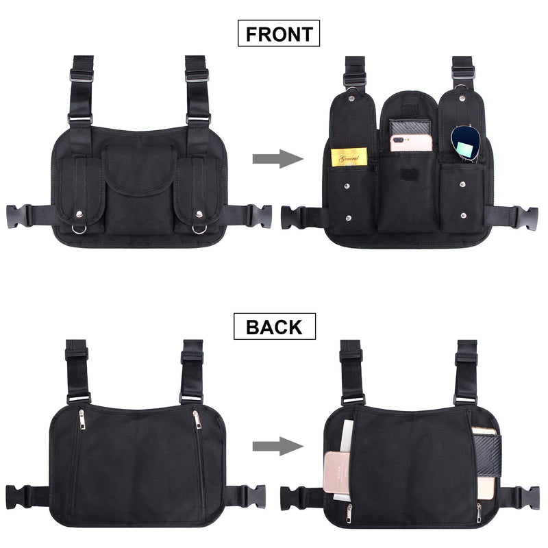 [Australia - AusPower] - CILLA Fashion Chest Front Bag Pouch Multipurpose Sport Backpack Daypack Nylon Tactical Chest Rig for Men Women 
