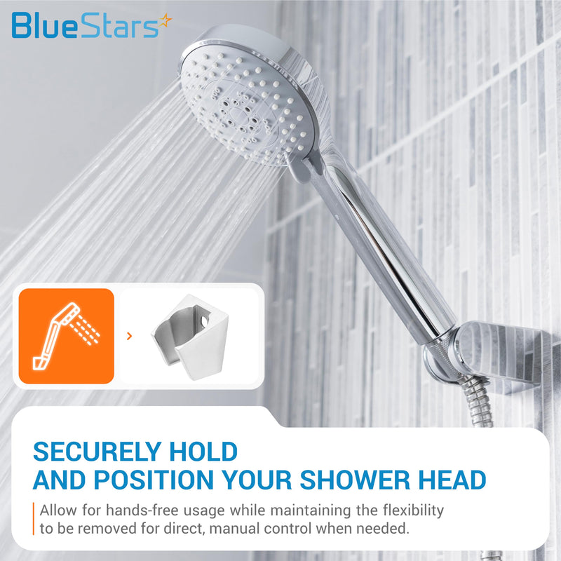 [Australia - AusPower] - BlueStars Adjustable Handheld Shower Head Holder Bracket - Up and Down Rotatable Shower Wand Hose Sprayer Holder - Comes with Hardware Pack - Pack of 2 