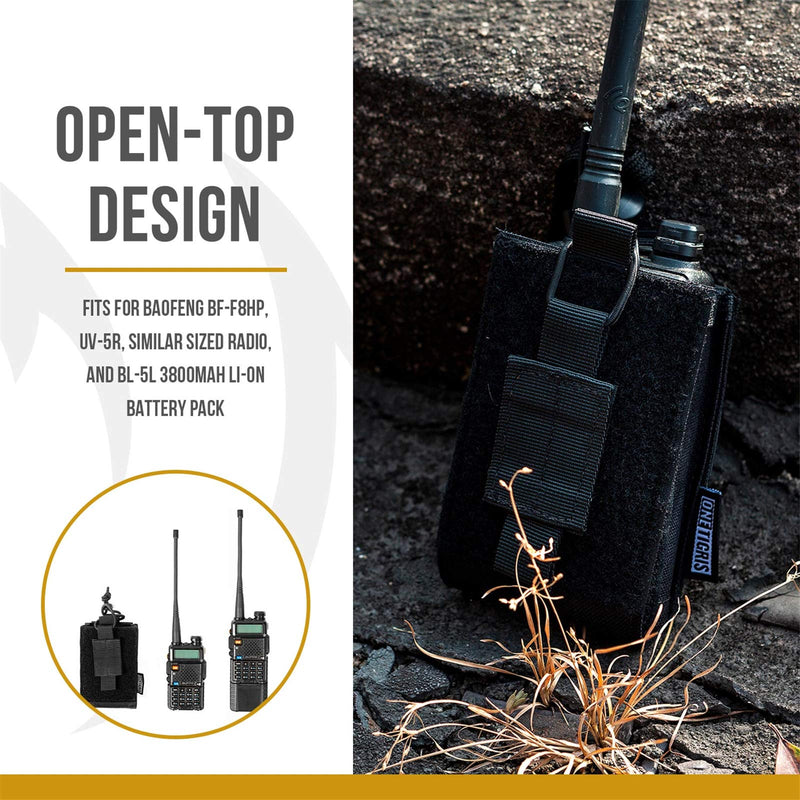 [Australia - AusPower] - OneTigris Radio Holster for BaoFeng UV-5R BF-F8HP Nylon MOLLE Pouch for Walkie Talkie Rifle Mag (Black) 