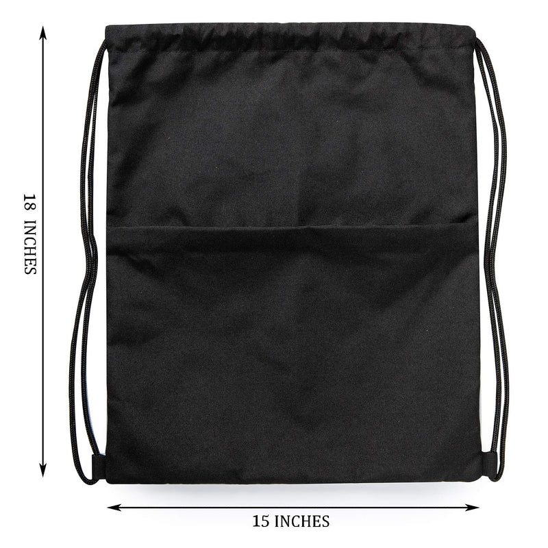 [Australia - AusPower] - Vorspack Drawstring Backpack Water Resistant String Bag Sports Sackpack Gym Sack with Side Pocket for Men Women Black 