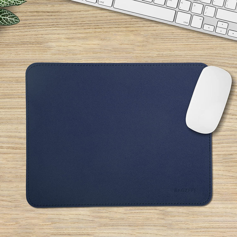 [Australia - AusPower] - Leather Mouse Pad,Wood Mouse Pad,Double Side Mouse Pad,Stitched Edges,Waterproof Computer Mouse Pads for Laptop,Office & Home,1 Pack,8inch11inch,EAGZFFI (Blue) BLUE 