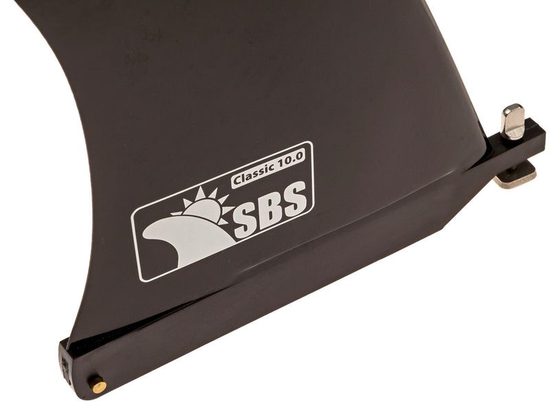 [Australia - AusPower] - SBS 10" Surf & SUP Fin - Free No Tool Fin Screw - 10 inch Center Fin for Longboard, Surfboard & Paddleboard Black 
