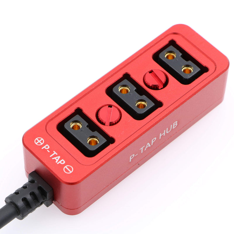 [Australia - AusPower] - AConnect Dtap Male to 3 Port D tap P-tap Female Splitter Cable with Screw Threads for ARRI RED Z CAM Cameras/TILTA Steadicam IDX Battery 21in/ 54cm 