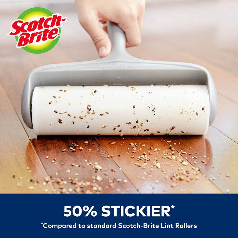 [Australia - AusPower] - Scotch-Brite 50% Stickier Large Surface Lint Roller, Works Great On Pet Hair, 60 Sheets 1 Roller 