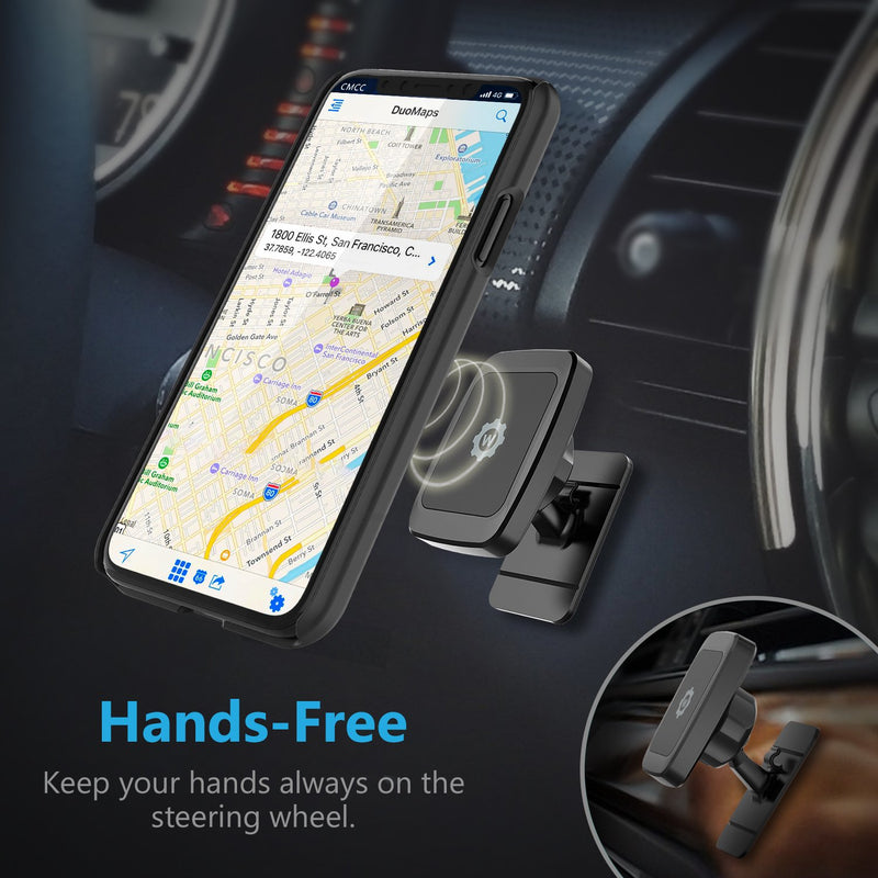 [Australia - AusPower] - WixGear Universal Stick On Dashboard Magnetic Car Mount Holder, for Cell Phones and Mini Tablets with Fast Swift-snap Technology, (New Rectangle Stronger Design) 