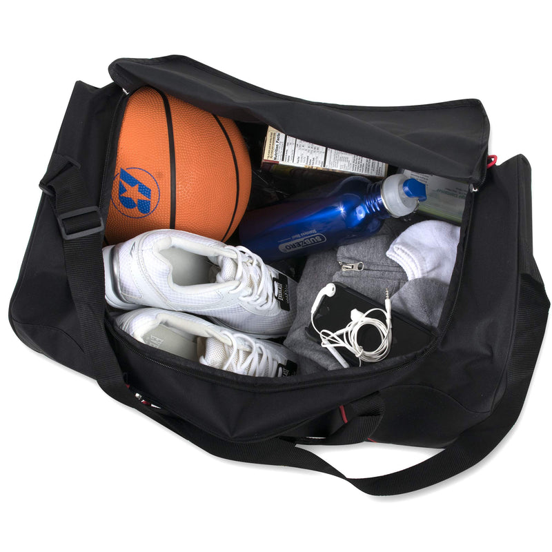[Australia - AusPower] - 55 Liter, 24 Inch Lightweight Canvas Duffle Bags for Men & Women For Traveling, the Gym, and as Sports Equipment Bag / Organizer (Black 1) Black 1 