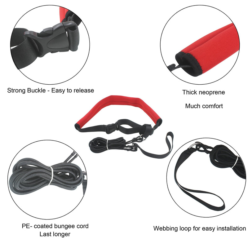 [Australia - AusPower] - YYST 2.0M Pool Swim Training Leash Swim Training Belt Swim Resistance Tether 