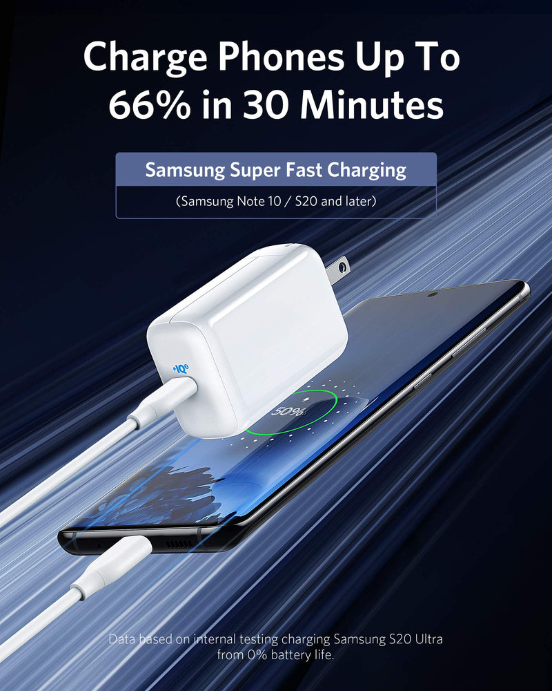 [Australia - AusPower] - USB C Charger, Anker 65W PIQ 3.0 PPS Fast Charger, PowerPort III Pod, for MacBook, Dell XPS 13, Galaxy S20 / S10, Note 10+ /10, iPhone 11 / Pro/XR/Xs/X, iPad Pro, Pixel, and More 