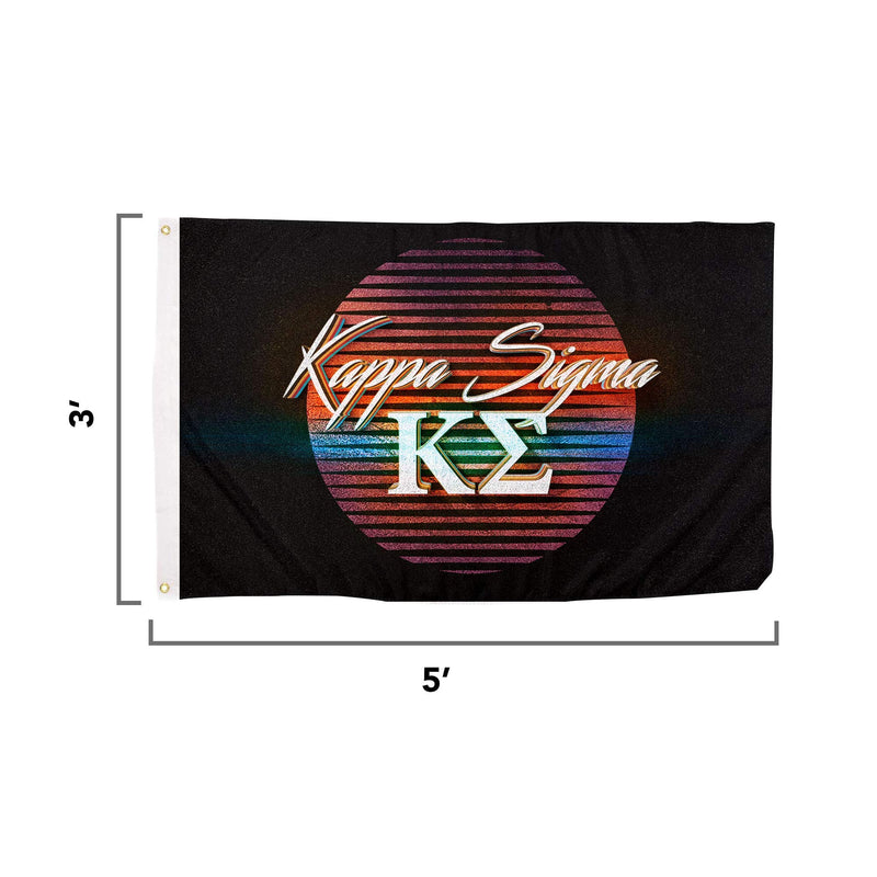 [Australia - AusPower] - Kappa Sigma 80's Letter Fraternity Flag Banner 3 feet x 5 feet Sign Decor Kappa Sig (Flag - 80’s) 