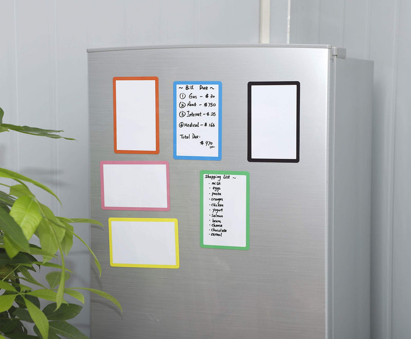[Australia - AusPower] - Dry Erase Magnets Set - 12 Pack - 6x4" Whiteboard Magnetic Planning Pads Labels - Small White Board Magnet Strips Name Tags for Home, Office and Classroom 6x4 in Notes 12 Pack 