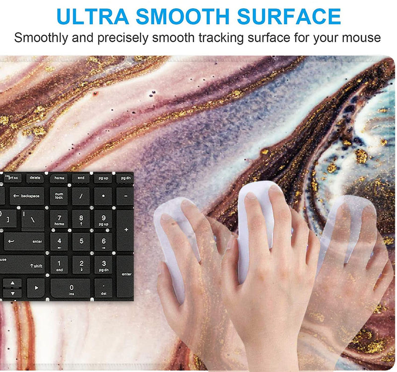 [Australia - AusPower] - Large Gaming Mouse Pad Extended Mousepad Computer Keyboard Mouse Mat Desk Pad for Home Office Gaming Work (M-Pretty Marble) 