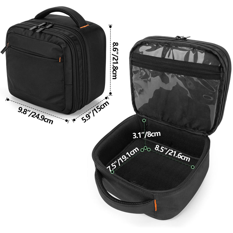 [Australia - AusPower] - CURMIO Double Layers Projector Case, Mini Projector Carrying Bag Compatible with DR.J Professional and QKK Mini Projector, Black Double Layer 