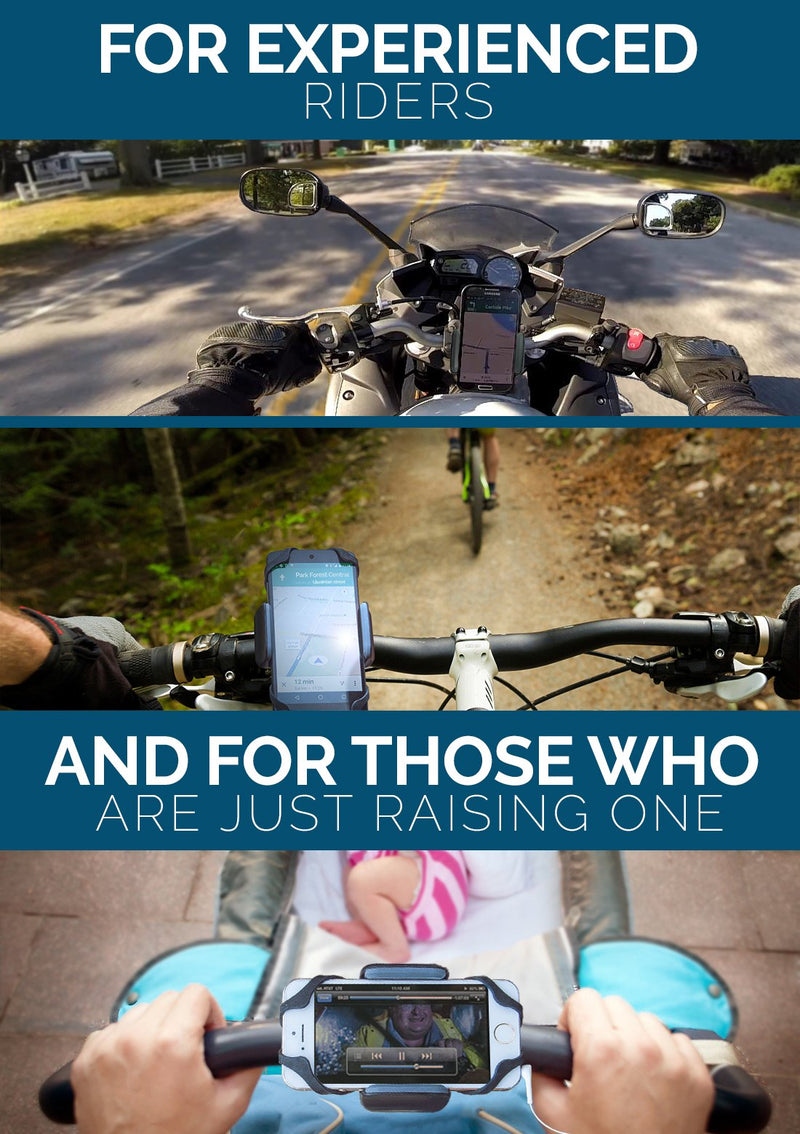 [Australia - AusPower] - The Only Metal Bike & Motorcycle Phone Mount - for Any Smartphone (iPhone 12, Galaxy S21). Unbreakable Handlebar Cell Phone Holder for Bike & Bicycle 