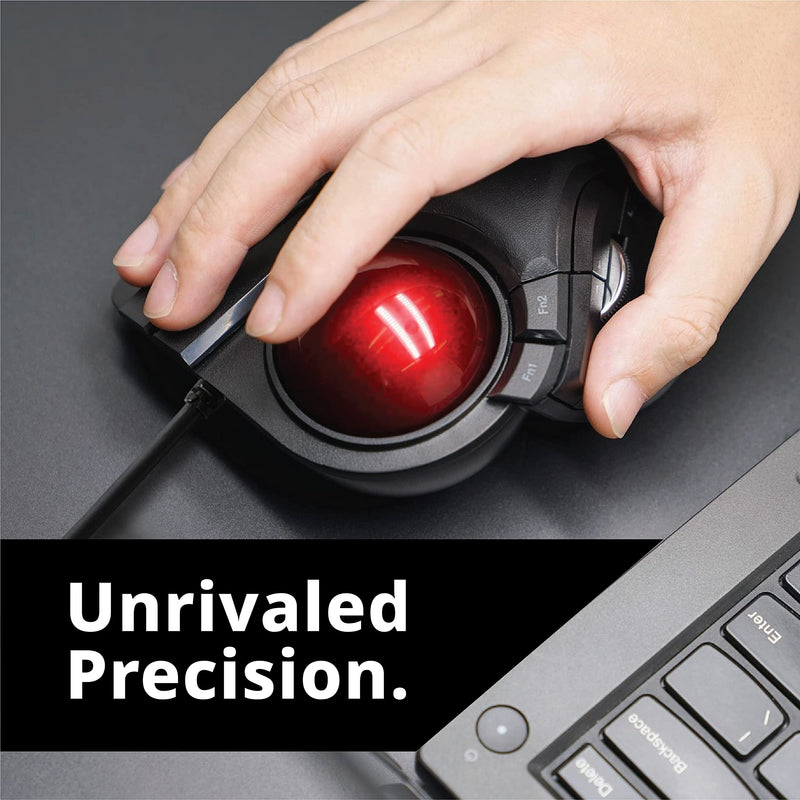 [Australia - AusPower] - ELECOM HUGE Trackball Mouse, Wired, Finger-Operated, 8-Button Function, Precision Optical Gaming Sensor, Palm Rest Attached, Windows11, macOS (M-HT1URBK) Wired Trackball Mouse 