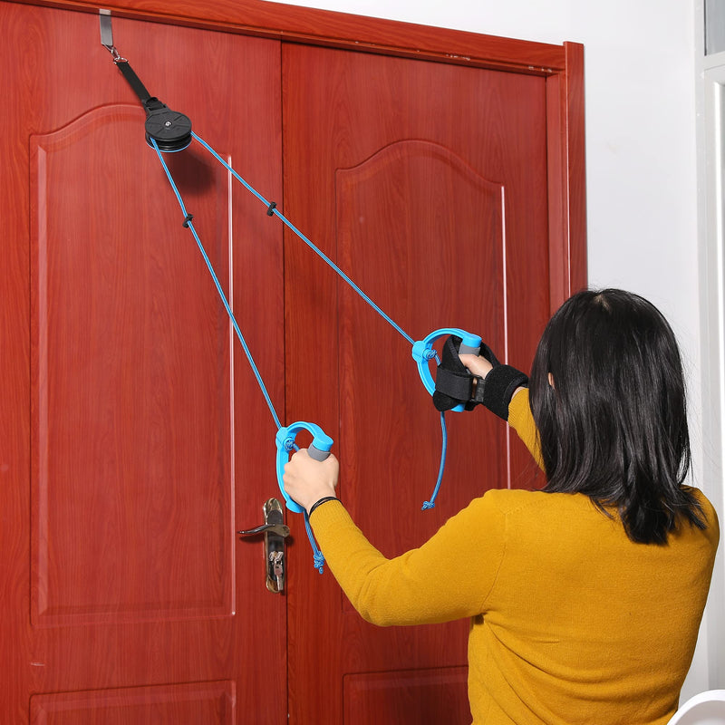 [Australia - AusPower] - Fanwer Shoulder Pulley, Overhead Shoulder Pulley for Physical Therapy, Over the Door Exercise Pulley Device for Rotator Cuff Recovery & Frozen Shoulder Arm Rehabilitation. Shoulder Rehab Pulley System 