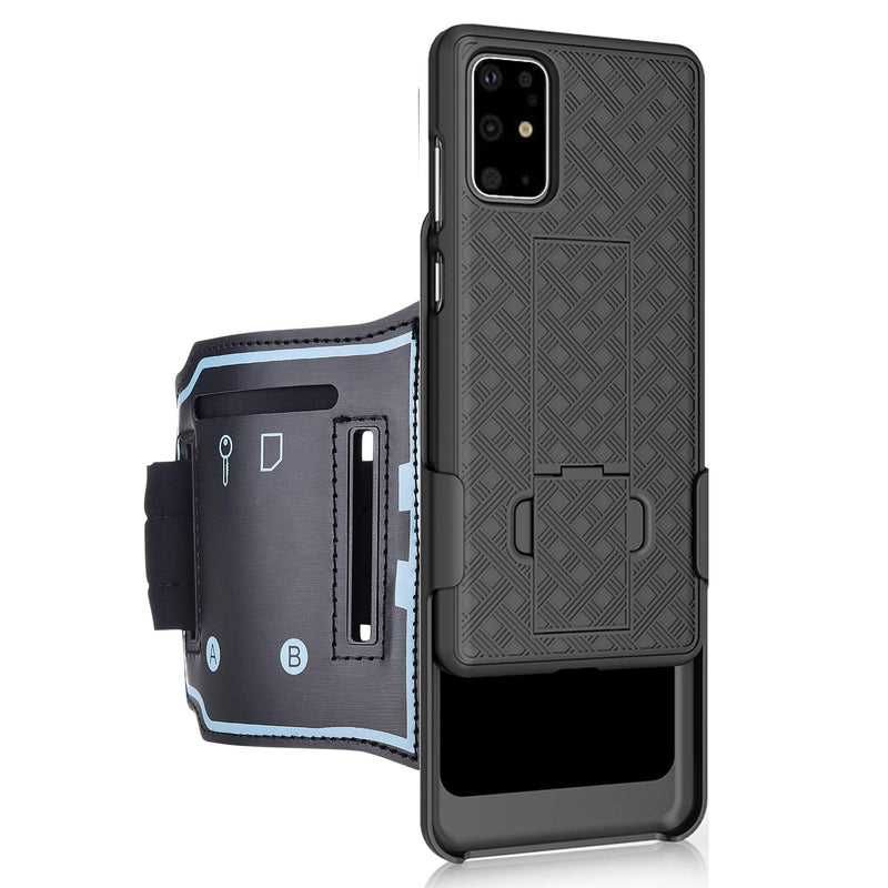 [Australia - AusPower] - igooke Samsung Galaxy S20 Plus Sports Armband, Hybrid Hard case Cover Built in Kickstand with Sports Armband Combo,Running Case for Sports Jogging Exercise Fitness (S20 Plus) 