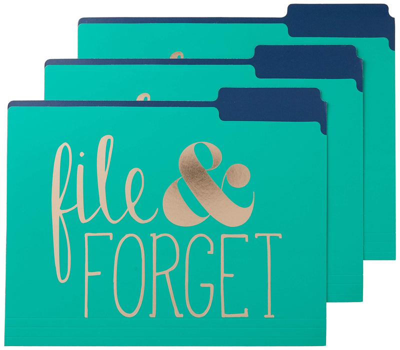 [Australia - AusPower] - Roobee Gold Brilliant Thoughts, Ridiculously Good Ideas, File & Forget Decorative File Folders (Set of 9) 