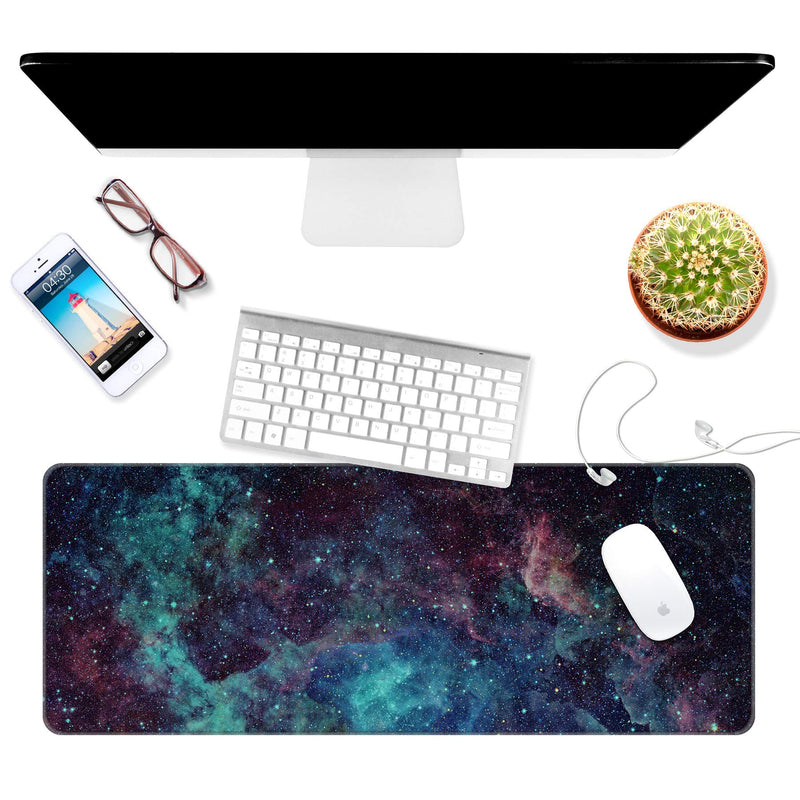 [Australia - AusPower] - Dynippy Thin Extended Gaming Mouse Pad （31.5*11.8*0.08 inch） with Stitched Edges Large Mousepad Long XXL Keyboard and Mouse pad Desk Mat for Gaming Office & Home - Galaxy Space (Galaxy Space) 