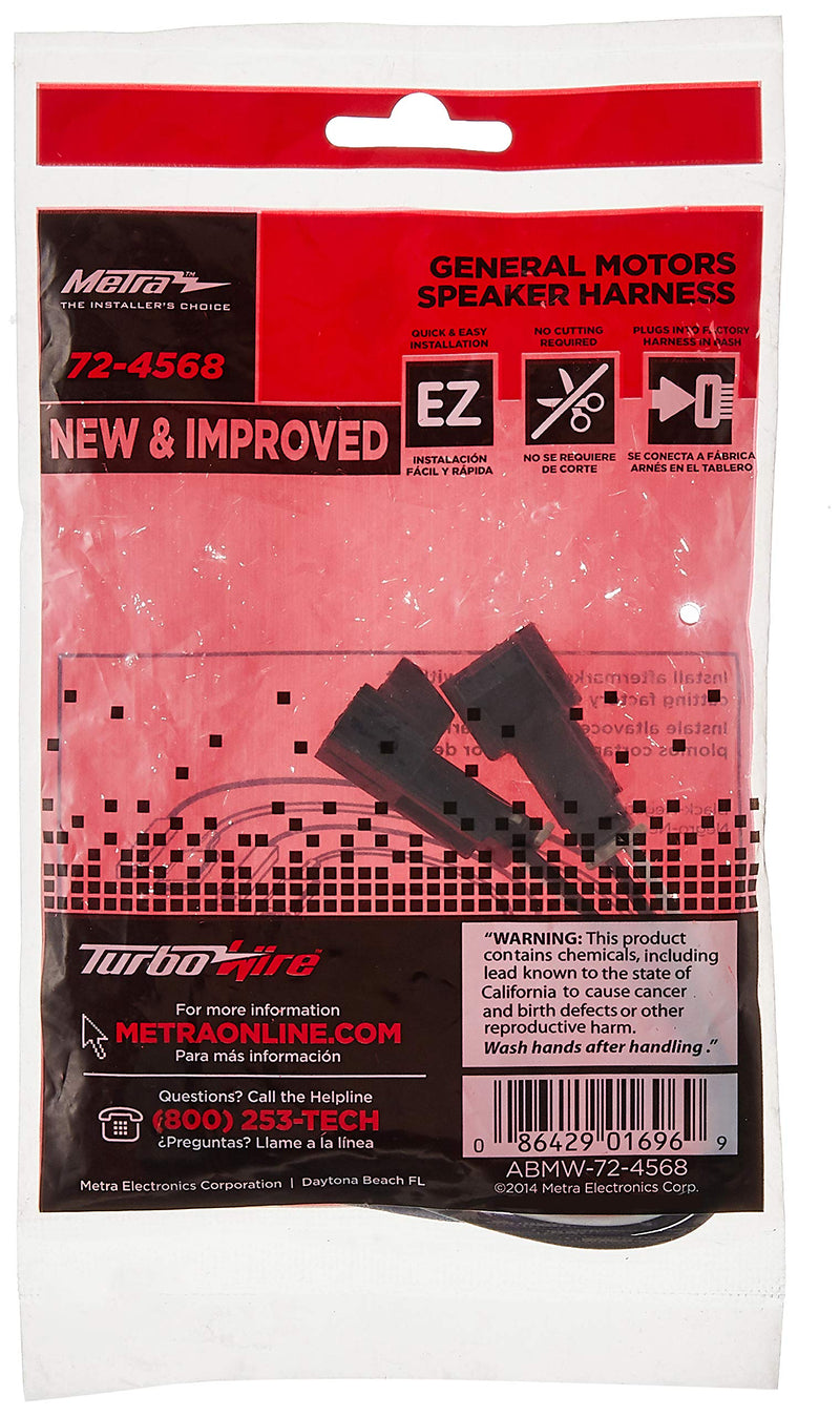 [Australia - AusPower] - Metra 72-4568 Speaker Harness for Selected General Motor Vehicles Standard Packaging 