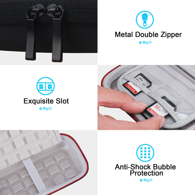 [Australia - AusPower] - Lacdo Hard Carrying Case for SanDisk Extreme Portable External SSD SDSSDE60 SDSSDE61 250GB 500GB 1TB 2TB 4TB USB-C Solid State Drive EVA Shockproof Water Repellent Protective Storage Travel Bag, Black 