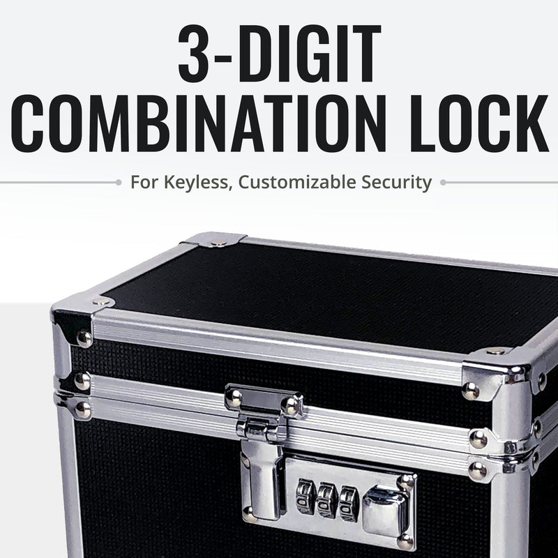 [Australia - AusPower] - Vaultz Medicine Lock Box w/ Combination Lock - 5 x 7 x 5" Cabinet Safe, Black 