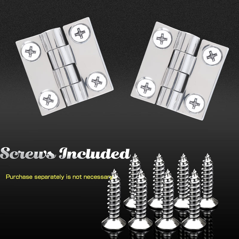 [Australia - AusPower] - AMYSPORTS Heavy Duty Boat Hinge Strap Mirror Polished Marine Hinges Mount Hardware Hatch Stainless Hinge Door Corrosion Resistance SUS316 2pcs 1.51 inch x 1.51 inch 2pcs 