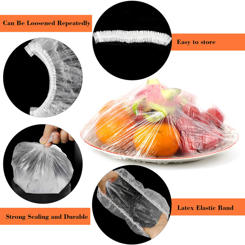 [Australia - AusPower] - Elastic Food Storage Covers (100 Covers) - Reusable Stretch Plastic Wrap Bowl Covers – Transform Dishes, Aluminum Cans or Cooking Pans into Food Storage Containers 