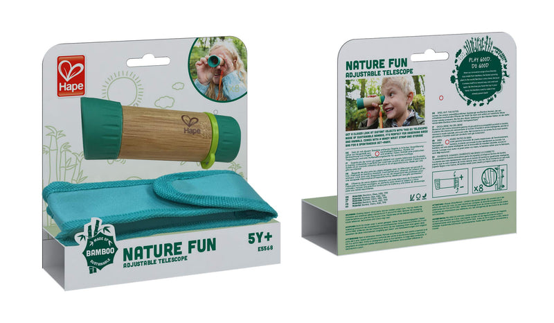 [Australia - AusPower] - Hape Adjustable Telescope| Bamboo Spy Gear for Kids with 8X Magnification, Green 